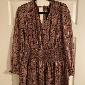 1.State Pink and black dress with synched waist